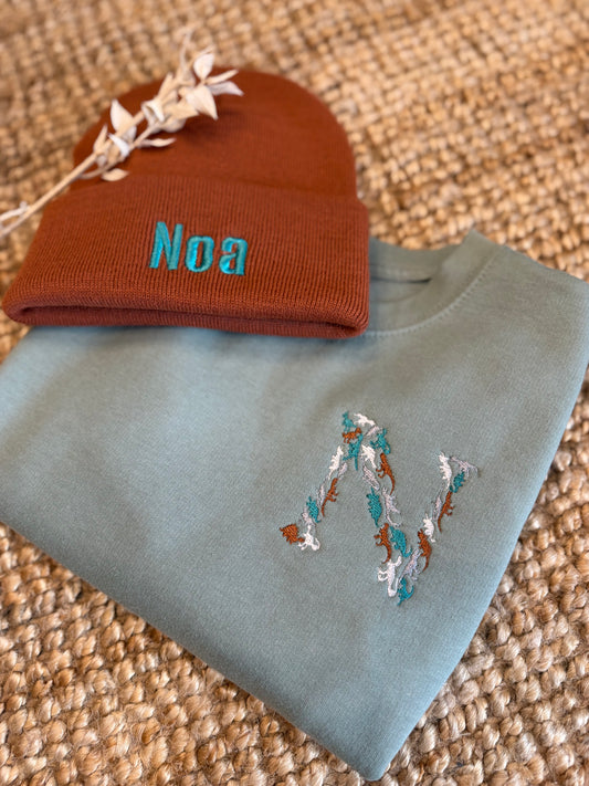 Dino sweater voor kinderen - Initiaal - Geborduurd