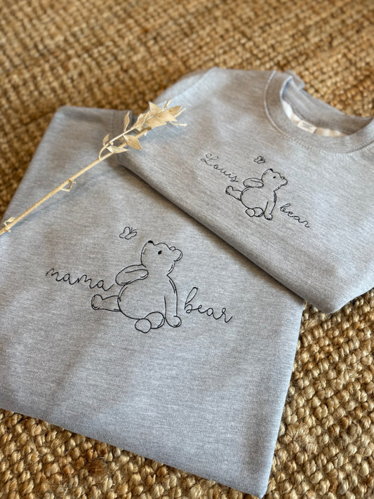 Mama & Baby Bear Sweater - Twinning - Gepersonaliseerd Borduur