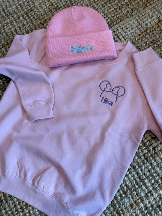 Gepersonaliseerde Sweater voor Kinderen met Mini Muis - Geborduurd