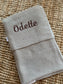 Embroidered &amp; knitted crib blanket with name - Jollein - Beige