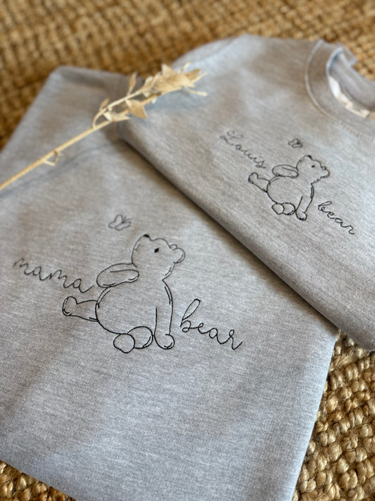 Mama & Baby Bear Sweater - Twinning - Gepersonaliseerd Borduur