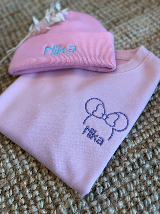 Gepersonaliseerde Sweater voor Kinderen met Mini Muis - Geborduurd