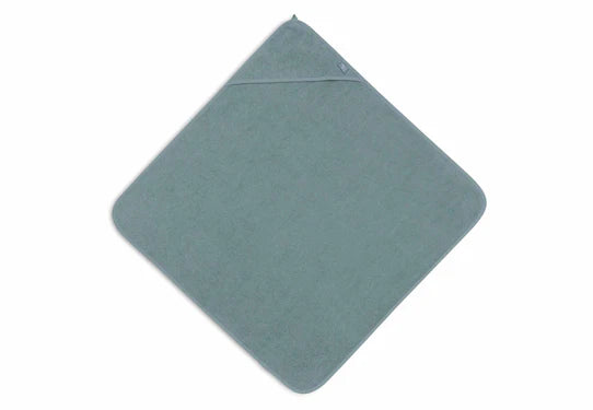 Jollein - Badcape - Geborduurd met Naam - 75x75 cm - Sea Green