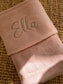 Jollein Babydeken Geborduurd met naam - Grain Knit/Velvet - Wild Rose