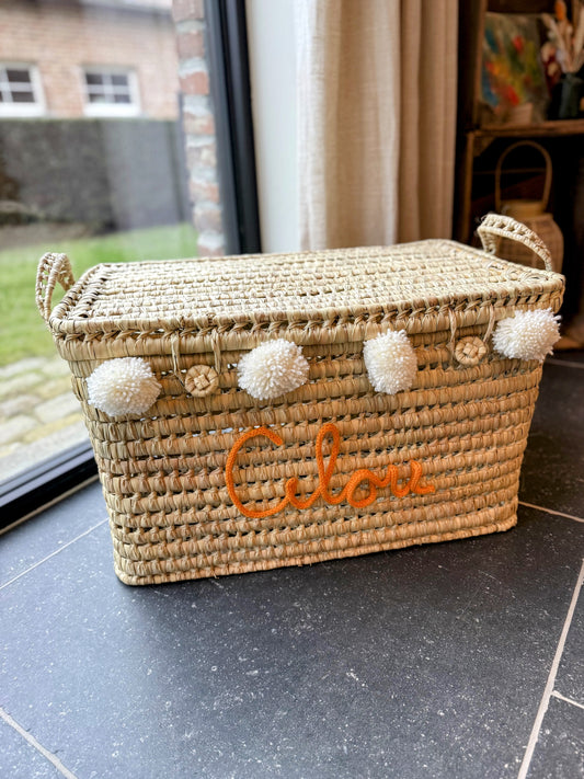 Panier à jouets avec nom - Panier de rangement - Panier avec épingle