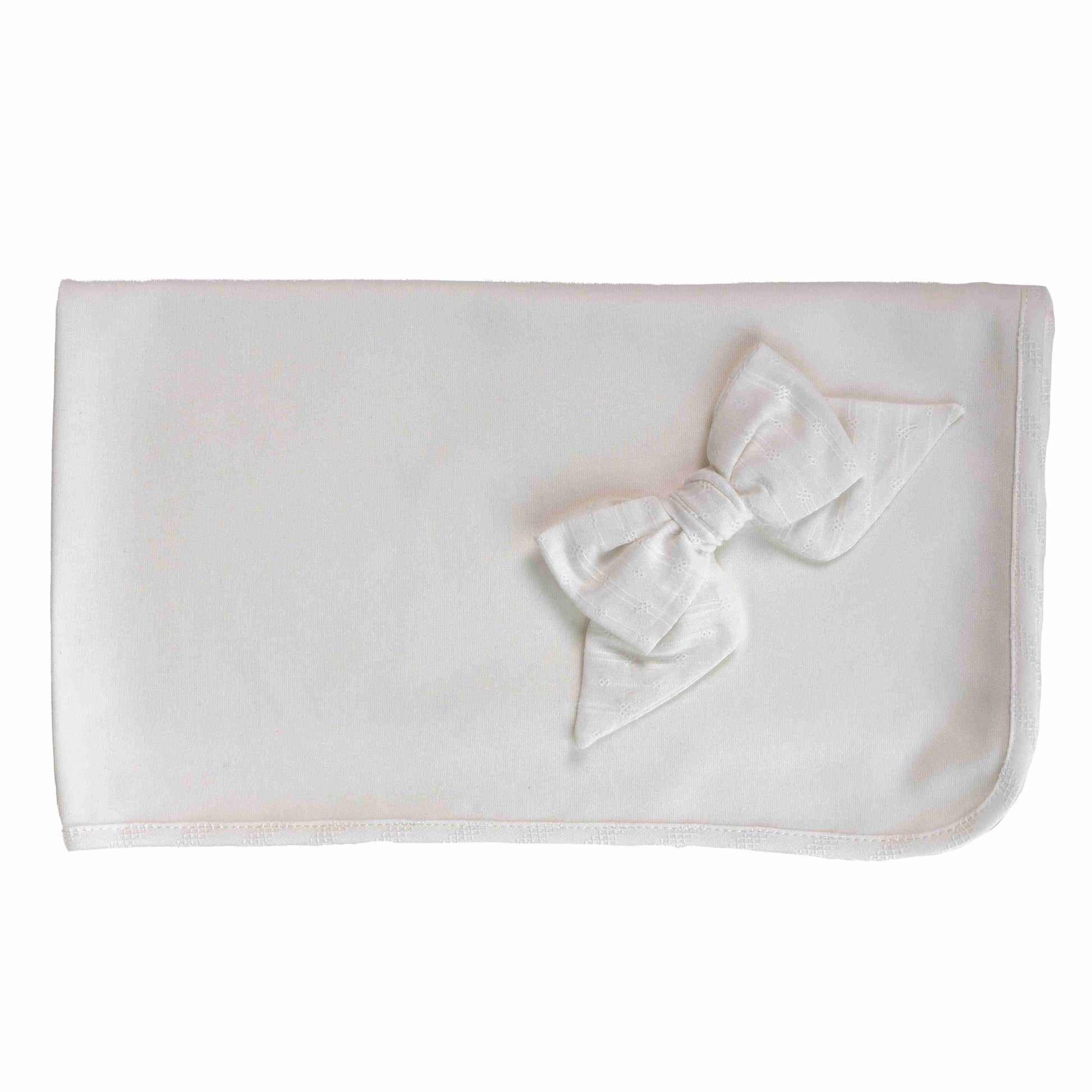 Muslin met strik - Hydrofieldekentje geborduurd met naam - Pure - Baby Gi