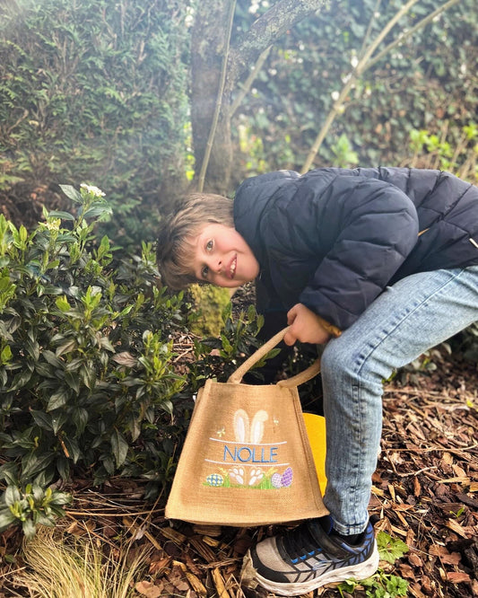 Panier de Pâques pour enfants - Brodé avec nom - Pâques - Panier en jute