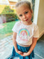 T-shirt verjaardag - kindjes - regenboog - geborduurd met naam - Caro B Handmade