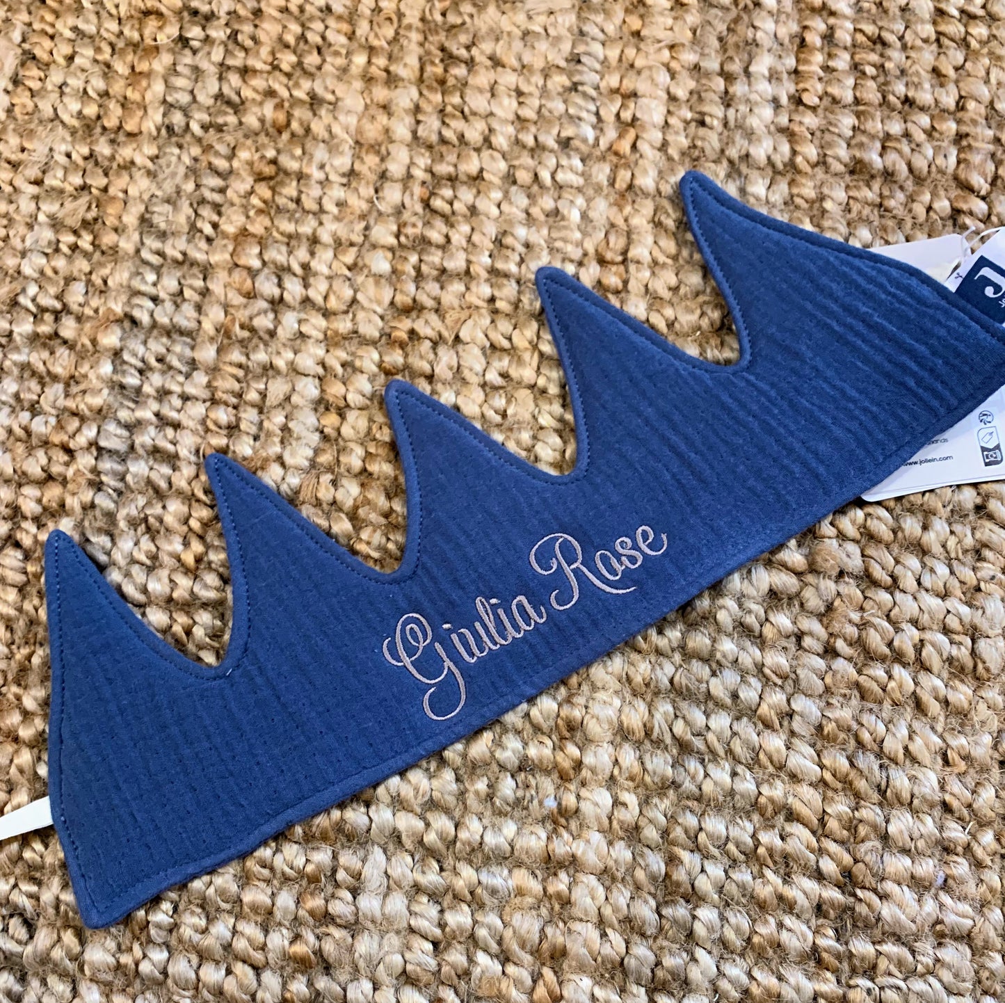 Birthday Crown - Reusable - Jollein - Embroidered with Name - Blue