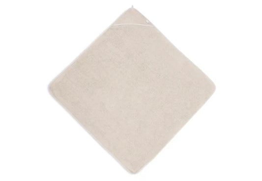 Jollein Badcape 100% badstof katoen  Geborduurd met naam - 75x75cm - nougat
