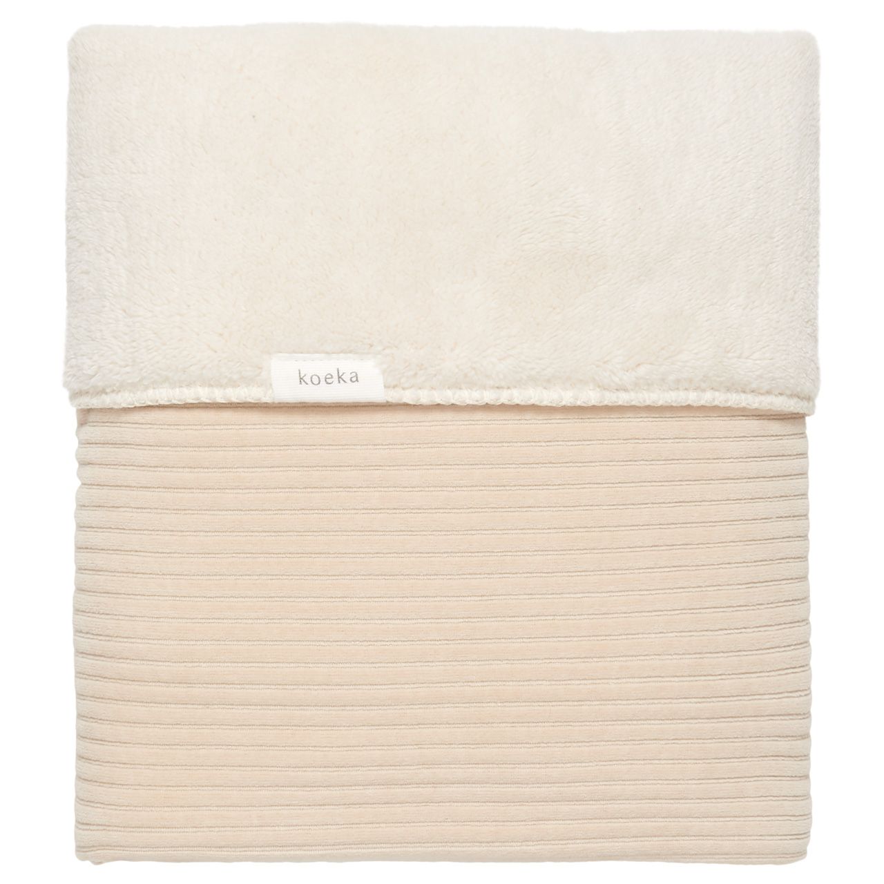 Couverture de berceau en peluche brodée avec prénom - Koeka - Beige