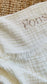 Hydrophilic Swaddle - Fringe Jollein - Hydrophilic Cloth Embroidered with Name - Ivory