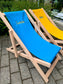 strandstoel met logo - bedrijfslogo - zomer - geborduurd met naam - kinderstoel - tuinstoel met naam - Caro B Handmade - Merchtem